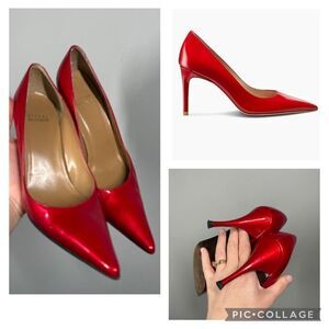 Stuart Weitzman Stuart Power red leather pumps